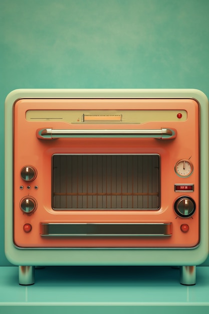 Close up on retro microwave