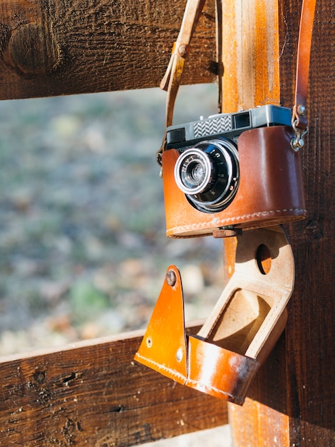 Free photo close-up of a retro photo camera