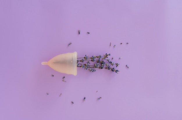 Close up on reusable menstrual cup