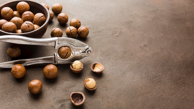 Close-up roasted hazelnuts