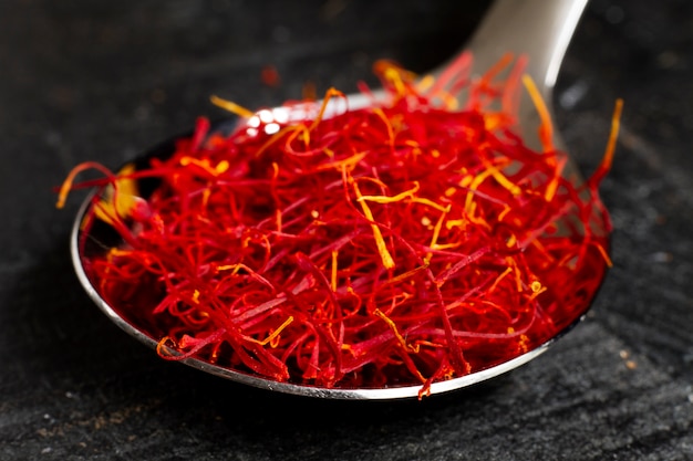 Close-up saffron still life arrangement