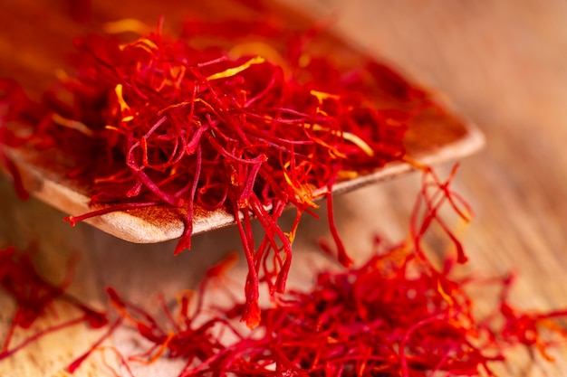 Close-up saffron still life arrangement