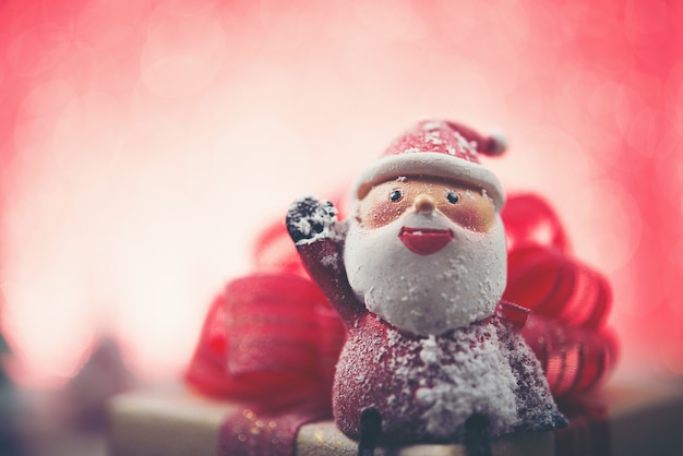 Free photo close-up of santa claus character with snow