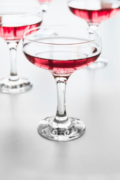 Close-up set of cocktail glasses