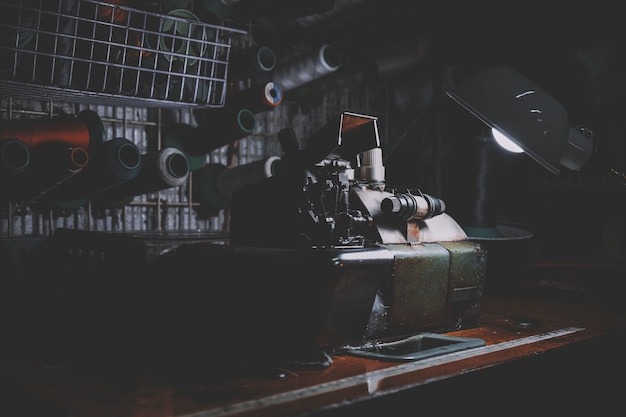 Free photo close-up of sewing machine