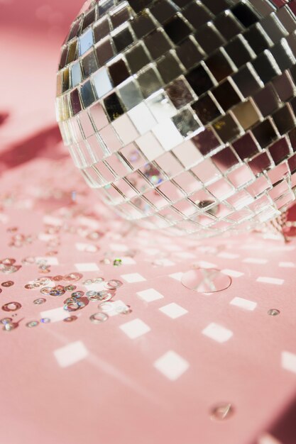 Close-up silver lights of a christmas ball