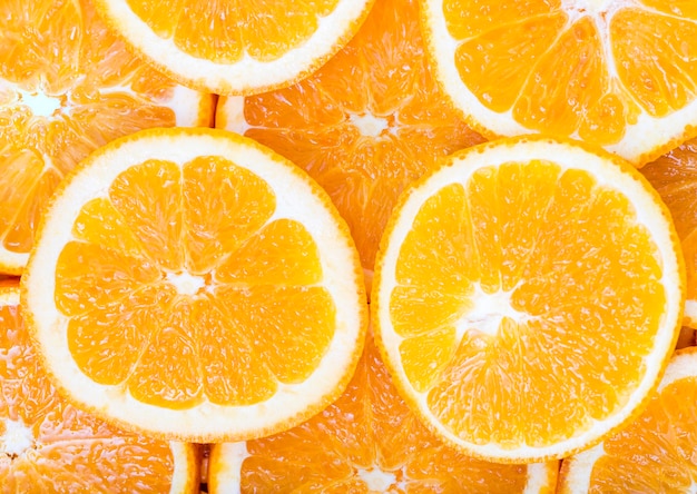 Free photo close-up slices of oranges