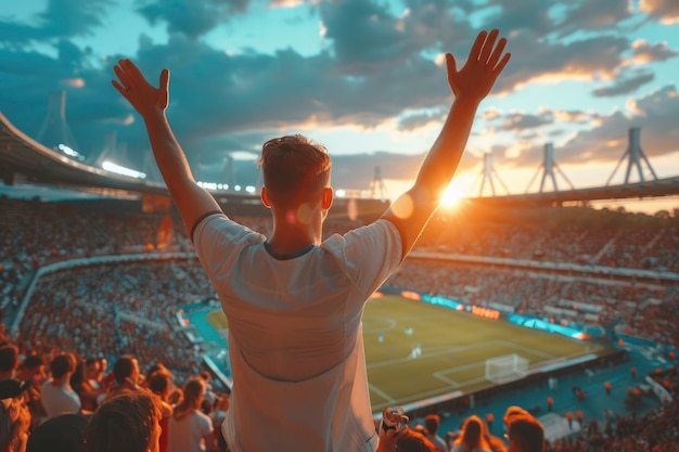 Free photo close up on soccer fan watching the euro final