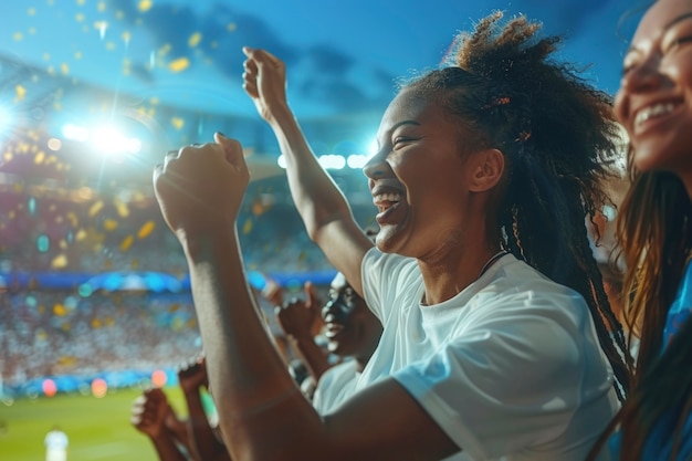 Free photo close up on soccer fan watching the euro final