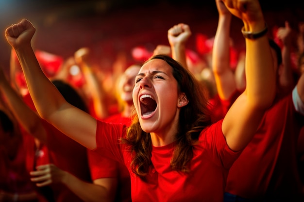 Close up on soccer fan watching the euro final