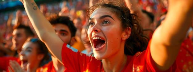 Free photo close up on soccer fan watching the euro final