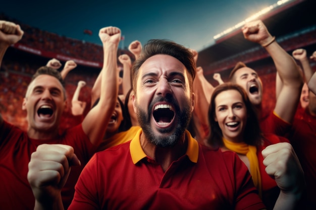 Free photo close up on soccer fan watching the euro final