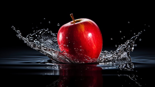 Close up on splashed apple