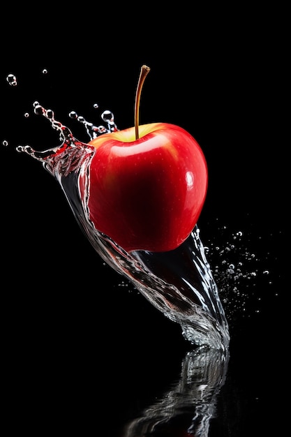 Close up on splashed apple