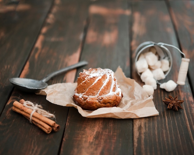 Close-up of sweet dessert with cinnamon