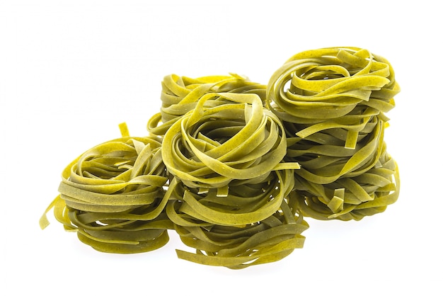 Close-up of tagliatelle nests