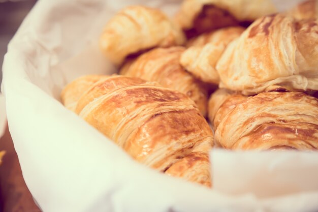 Close-up of tasty croissants