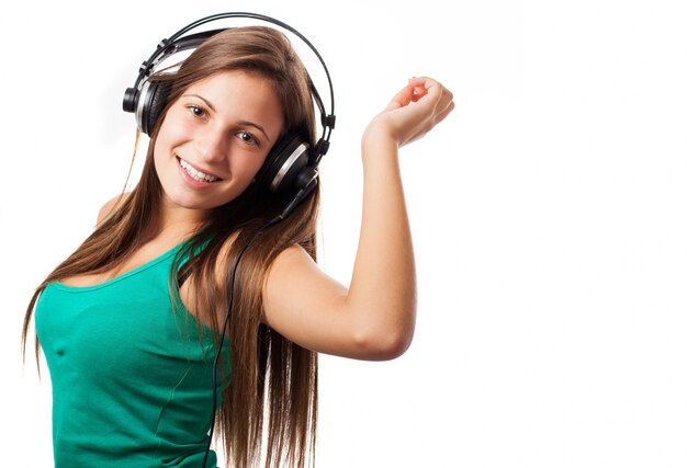 Close-up of teenager enjoying music