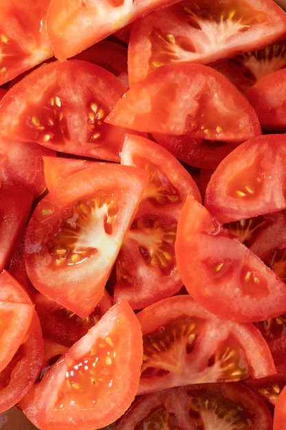 Close-up texture of red tomatoes