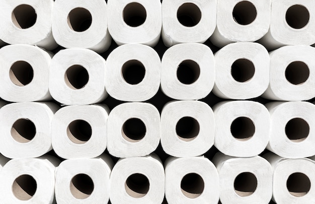 Close-up toilet paper rolls