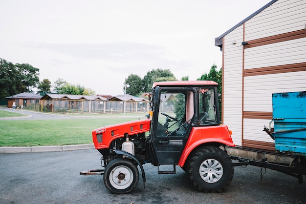 Free Photo close-up of tractor in the field