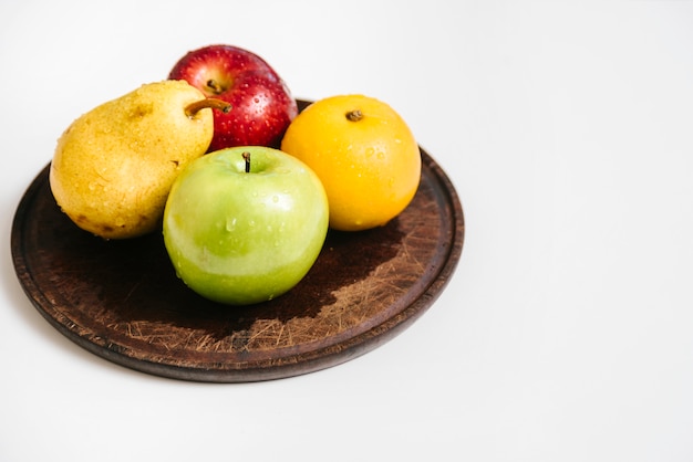 Free photo close-up of various healthy fruits on plate