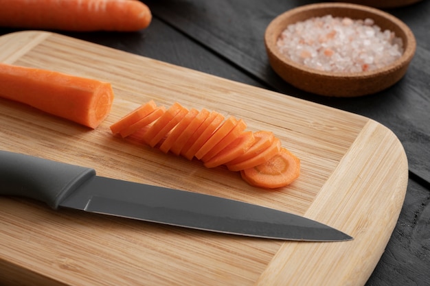 Close up on vegetables in kitchen