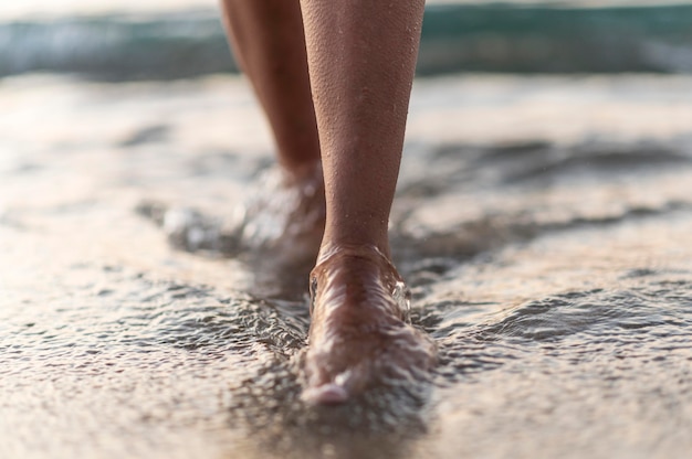 Close-up view of beach concept