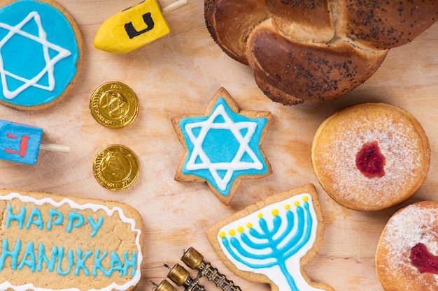 Close-up view of beautiful Hanukkah concept