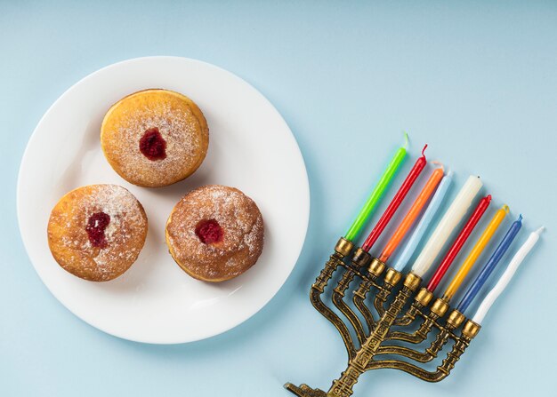 Close-up view of beautiful Hanukkah concept