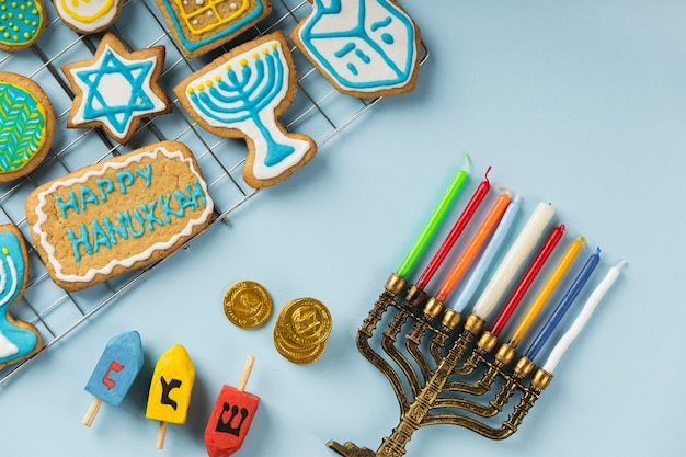 Free Photo close-up view of beautiful hanukkah concept