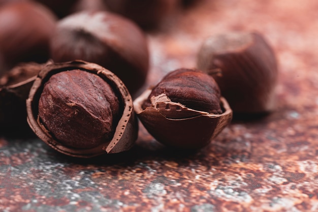 Free photo close-up view of chestnuts