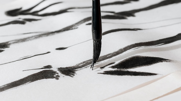 Free Photo close-up view of chinese ink concept