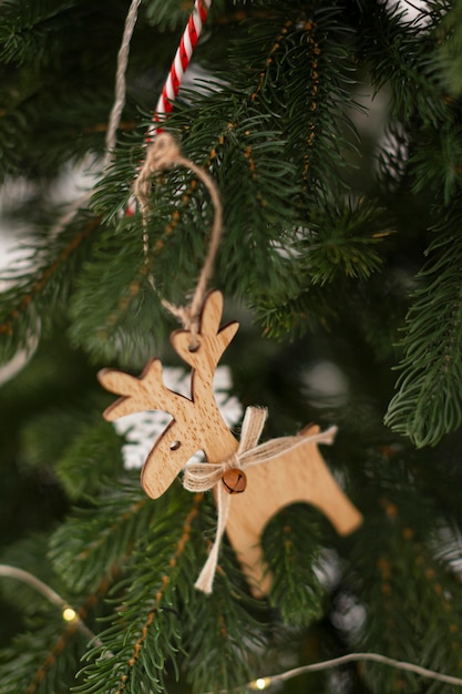 Close-up view of christmas tree concept