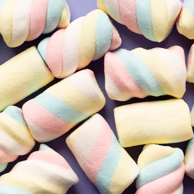 Free Photo close-up view of colorful marshmallows