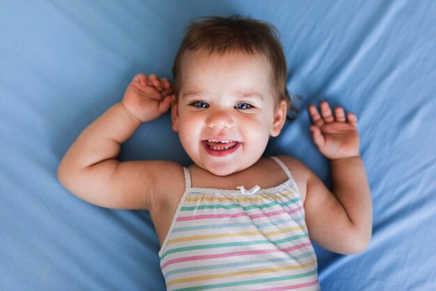 Close-up view of cute smiling baby concept