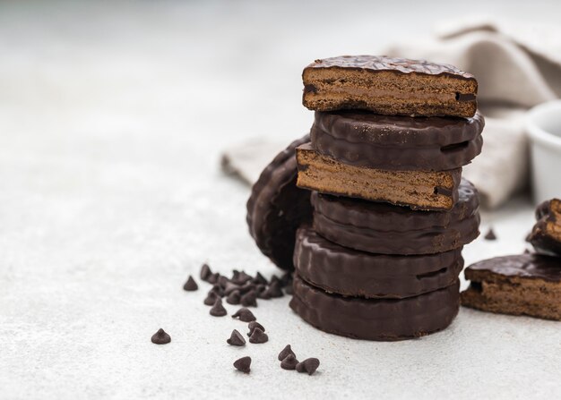 Close-up view of delicious alfajores