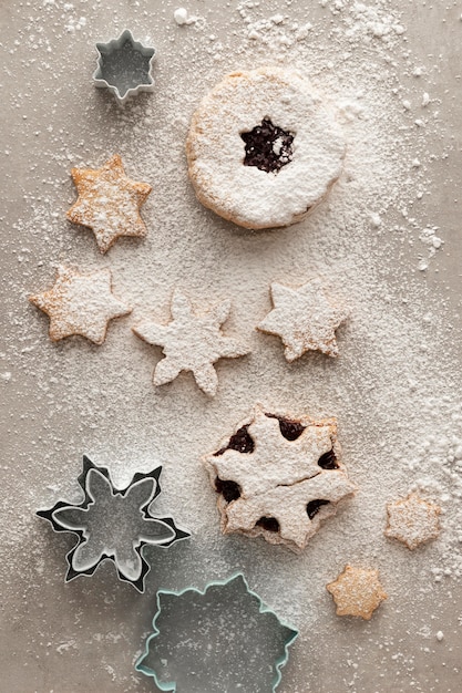 Free photo close-up view of delicious cookies