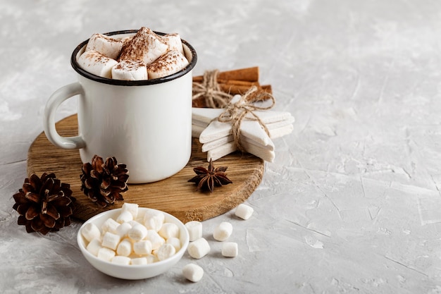 Close-up view of delicious hot chocolate