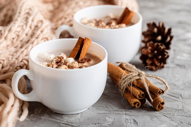 Close-up view of delicious hot chocolate