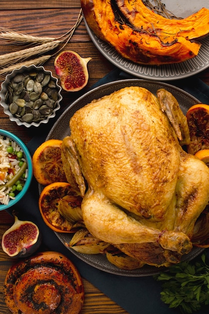 Close-up view of delicious thanksgiving turkey