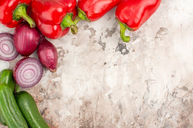 Free Photo close up view of fresh vegetables for dinner preparation on table