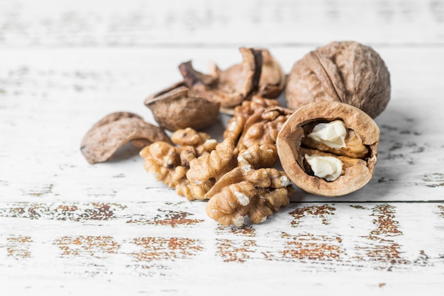 Close-up view of nuts arrangement