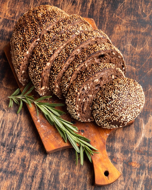 Close-up view of seed bread concept