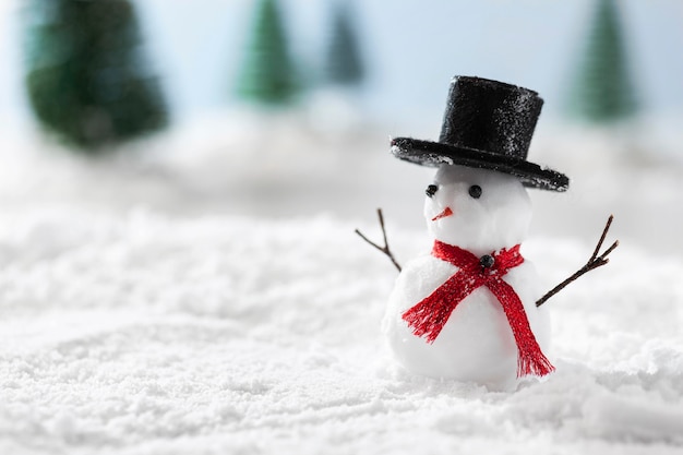 Free photo close-up view of snowman winter concept