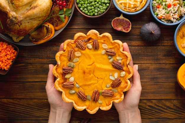 Free Photo close-up view of thanksgiving meal concept