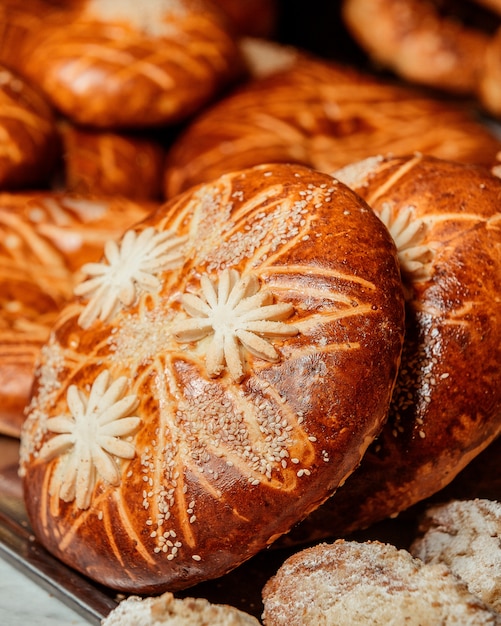 Free photo close up view of traditional azerbaijani sweet gata