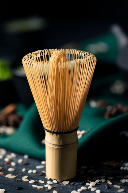 Close-up view of tranditional asian whisk