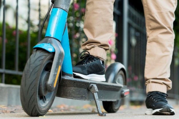 Close-up view of urban transportation concept