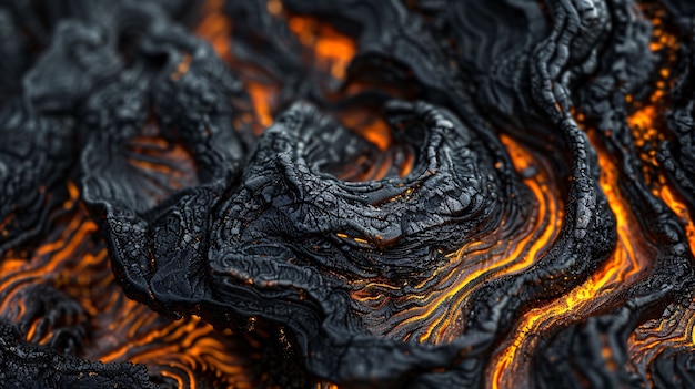 Free Photo close-up view of volcano erupting with hot lava